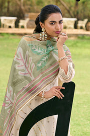 Traditional Beige Embroidered Chanderi Jacquard Salwar Kameez